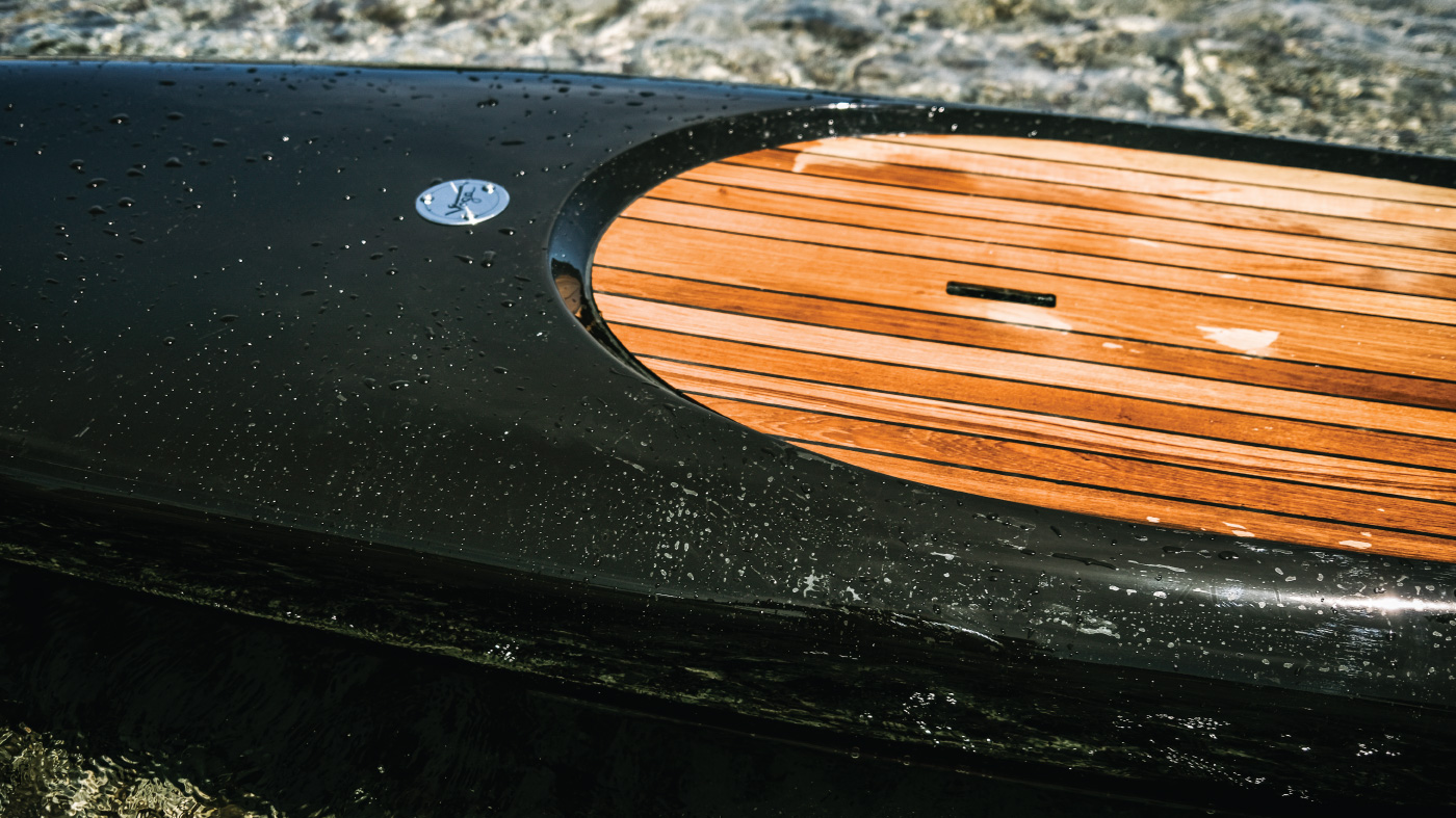 bespoke paddle board wood deck voga marine