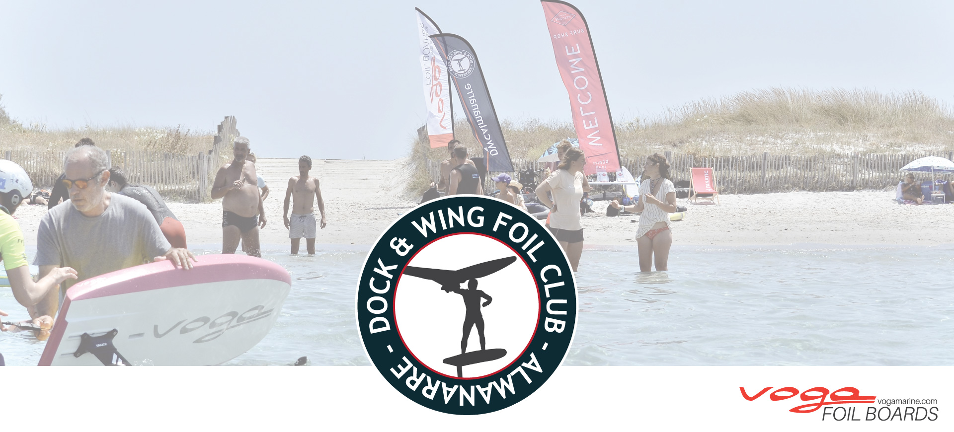 Voga Marine collabs dock and wing foil club almanarre banner